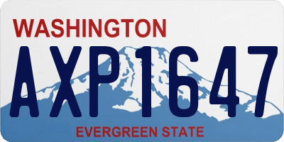 WA license plate AXP1647