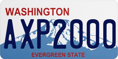 WA license plate AXP2000