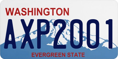 WA license plate AXP2001