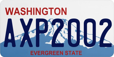 WA license plate AXP2002