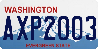 WA license plate AXP2003