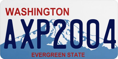 WA license plate AXP2004