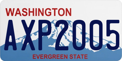 WA license plate AXP2005