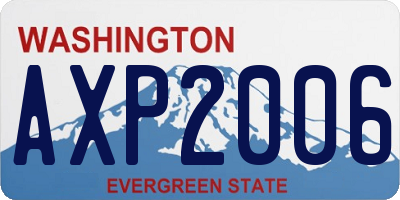WA license plate AXP2006
