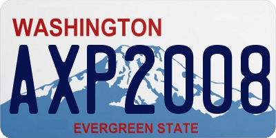 WA license plate AXP2008