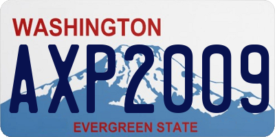 WA license plate AXP2009