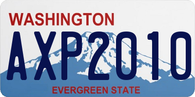 WA license plate AXP2010