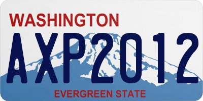 WA license plate AXP2012