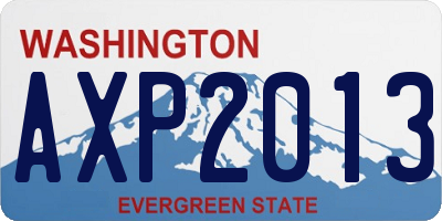 WA license plate AXP2013