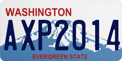 WA license plate AXP2014