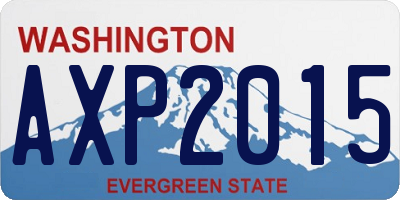 WA license plate AXP2015