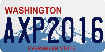 WA license plate AXP2016