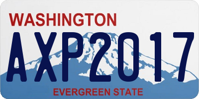 WA license plate AXP2017