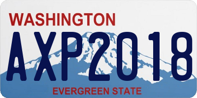 WA license plate AXP2018