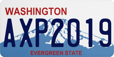 WA license plate AXP2019