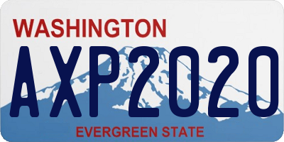 WA license plate AXP2020