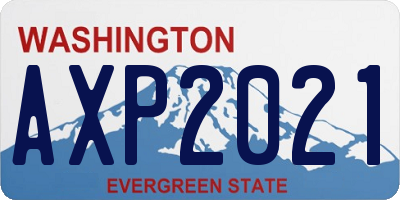 WA license plate AXP2021