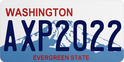 WA license plate AXP2022