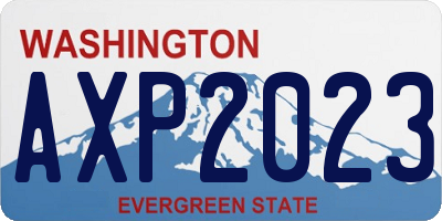WA license plate AXP2023