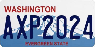 WA license plate AXP2024