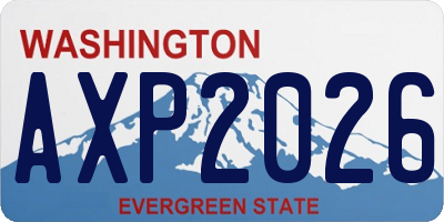 WA license plate AXP2026