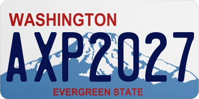WA license plate AXP2027