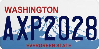 WA license plate AXP2028