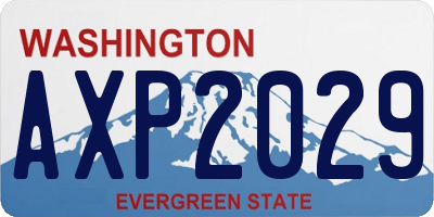WA license plate AXP2029