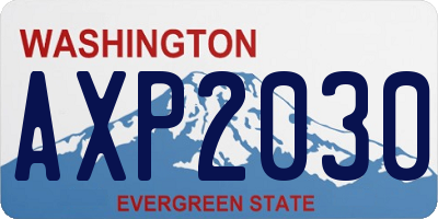 WA license plate AXP2030
