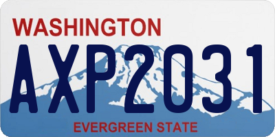 WA license plate AXP2031