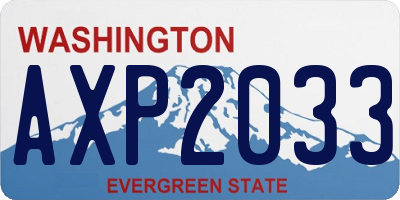 WA license plate AXP2033