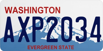 WA license plate AXP2034