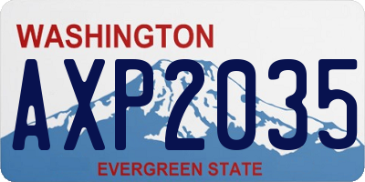 WA license plate AXP2035