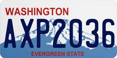 WA license plate AXP2036