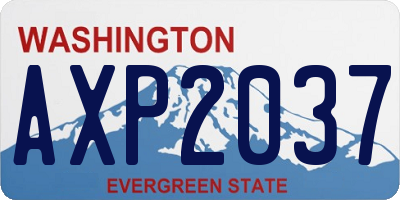 WA license plate AXP2037