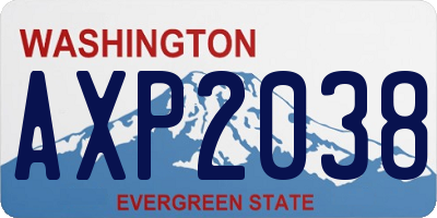 WA license plate AXP2038