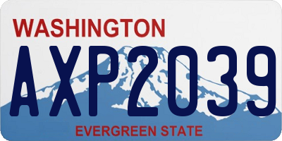 WA license plate AXP2039