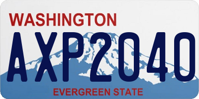 WA license plate AXP2040
