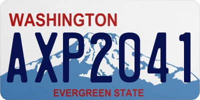WA license plate AXP2041