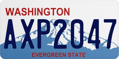 WA license plate AXP2047