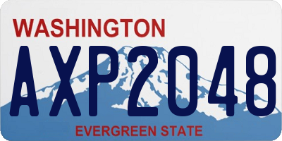 WA license plate AXP2048