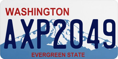 WA license plate AXP2049