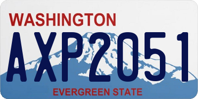 WA license plate AXP2051