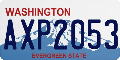 WA license plate AXP2053