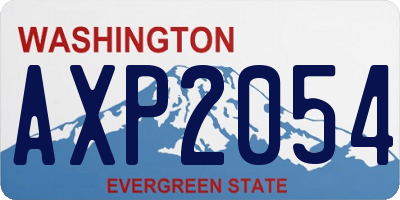 WA license plate AXP2054