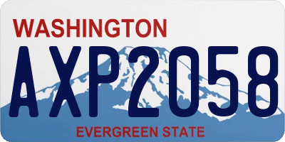 WA license plate AXP2058