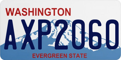 WA license plate AXP2060