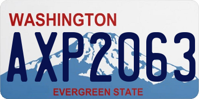 WA license plate AXP2063