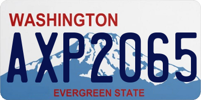 WA license plate AXP2065