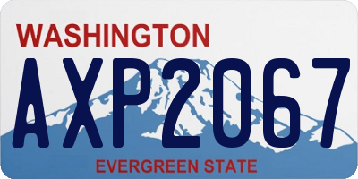 WA license plate AXP2067